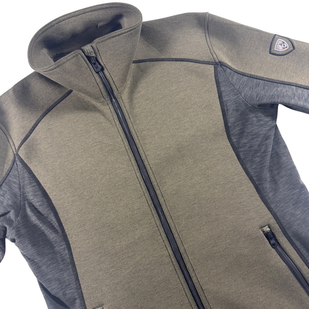 Kuhl Projekt Jacket Women XL Olive Green Gray Full Zip Performance Fleece Mock